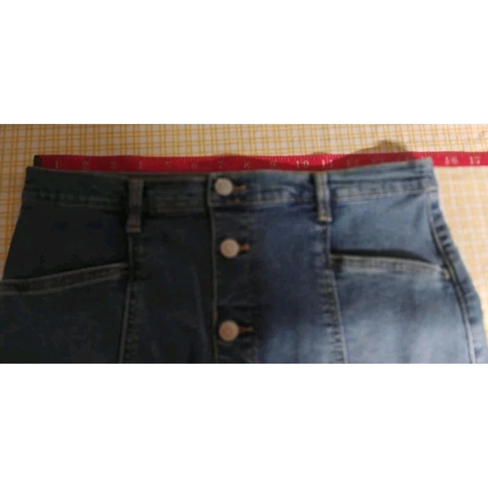 Wonder Nation Blue Button Front Denim Skirt Girls XL 14-16